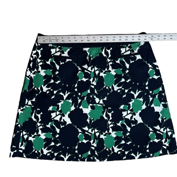 MARGARET M Green Navy & White Floral Short Skirt Pull On Stretchy Casual sz XL - Picture 5 of 7